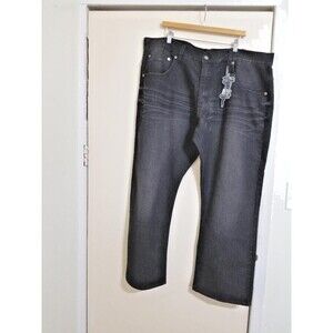 Fly Society Men's Black Slim Fit Strech Jeans 46W x 32L  Straight Leg NW…